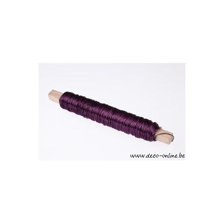 FIL DE FER  AUBERGINE SUR BATONNET EN BOIS 1PC