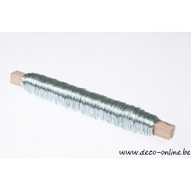 FIL DE FER  BLEU CLAIR 0.50MM 50M 100GR SUR BATONNET EN BOIS 1PC