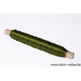 FIL DE FER  VERT FONCE 0.50MM 50M 100GR SUR BATONNET EN BOIS 1PC