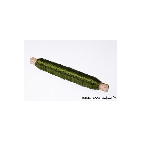 FIL DE FER  VERT FONCE SUR BATONNET EN BOIS 1PC