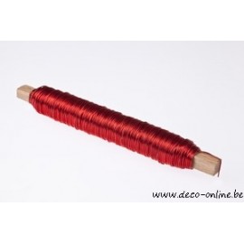 FIL DE FER  ROUGE 0.50MM 50M 100GR SUR BATONNET EN BOIS 1PC