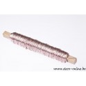 FIL DE FER  ROSE 0.50MM 50M 100GR SUR BATONNET EN BOIS 1PC