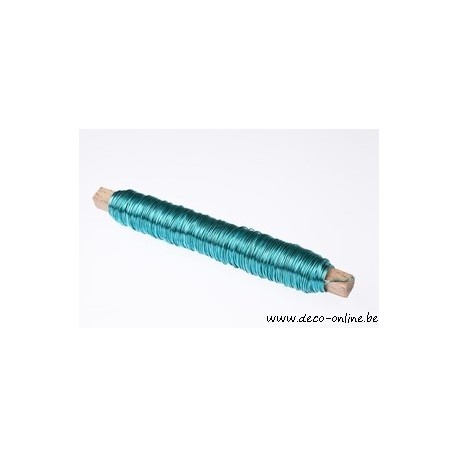 FIL DE FER  TURQUOISE SUR BATONNET EN BOIS 1PC