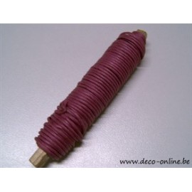 FIL PAPIER (PAPER WIRE) AUBERGINE 0.80MM 22M SUR BATONNET EN BOIS 1PC