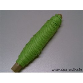 FIL PAPIER (PAPER WIRE) VERT POMME (LIME GREEN) 0.80MM 22M SUR BATONNET EN BOIS 1PC