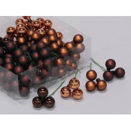 BOULE DE NOEL 20MM DARK BROWN COMBI 144PCS