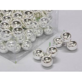 KERSTBOLLEN 30MM SILVER SHINY 72ST