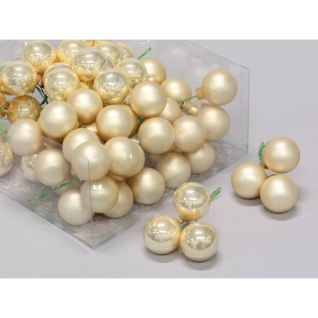 KERSTBOLLEN 30MM CHAMPAGNE COMBI 72ST