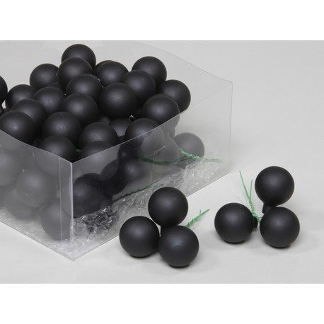 BOULE DE NOEL 30MM BLACK COMBI 18PCS