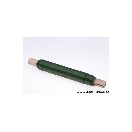 FIL DE FER  LAQUE VERT SUR BATONNET EN BOIS 10PCS