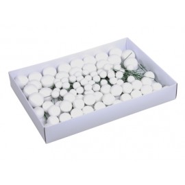 BOULE DE NOEL 20/30/40MM WHITE GLITTER 100PCS