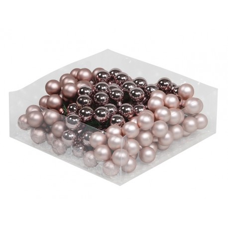 BOULE DE NOEL 20MM SMOKEY ROSE 36PCS