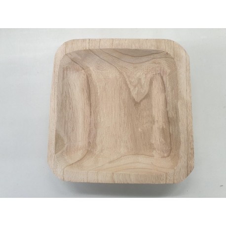 PLATE SQUARE 30X30X5CM PAULOWNIA NATURAL