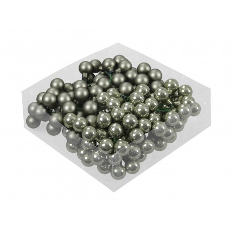 BOULE DE NOEL 20MM GRANITE GREEN 36PCS