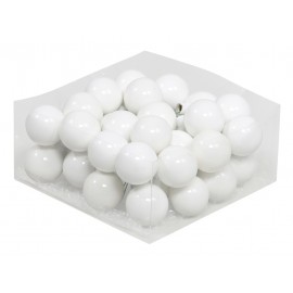 BOULE DE NOEL 30MM WHITE SATIN 18PCS