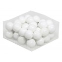 BOULE DE NOEL 30MM WHITE SATIN 18PCS