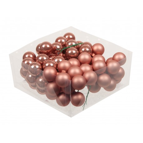 BOULE DE NOEL 30MM CORAL 18PCS