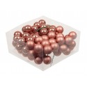 BOULE DE NOEL 30MM CORAL 18PCS