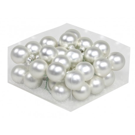 BOULE DE NOEL 40MM SILVER MAT 36PCS