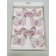 VLINDERS 6ST 8CM + 4ST 5CM MET CLIP LICHT ROZE