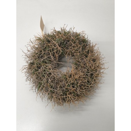 COURONNE IRON BUSH NATUREL 30CM