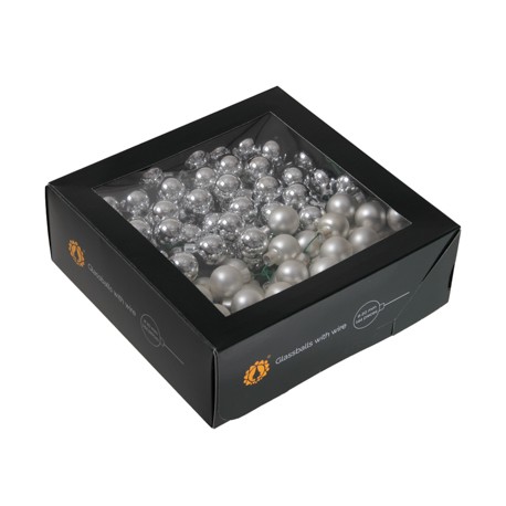 KERSTBOLLEN 20MM SILVER COMBI 36ST