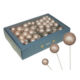 KERSTBOLLEN 20/30/40MM CHAMPAGNE GLITTER 100ST