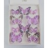 PAPILLONS 6PCS 8CM + 4PCS 5CM AVEC CLIP LILA