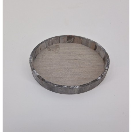COUPE EN BOIS RONDE 25X3CM GRIS
