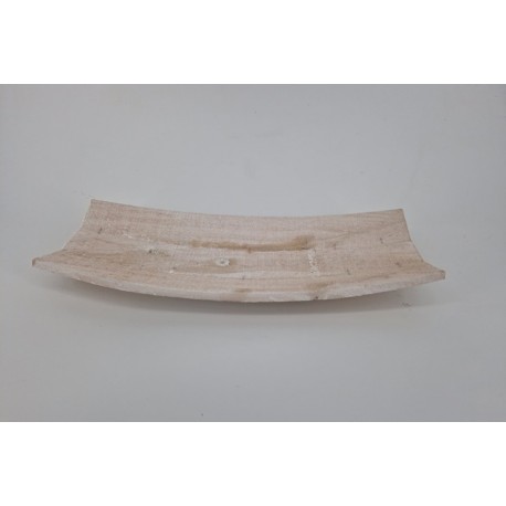 SCHAAL HOUT GEBOGEN WHITE WASH 43X19X7CM