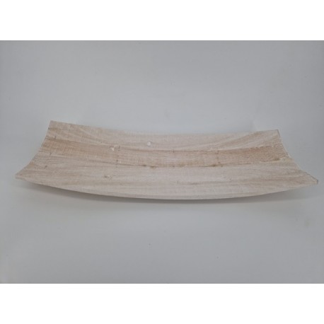 SCHAAL HOUT GEBOGEN WHITE WASH 63X25X9CM