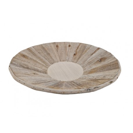COUPE EN BOIS RONDE 40CM WHITE WASH