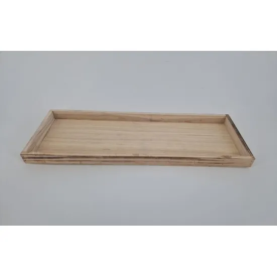 Houten bakje 45x16cm white wash