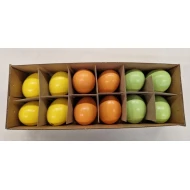 Oeufs de poulet jaune/orange/vert 12pcs