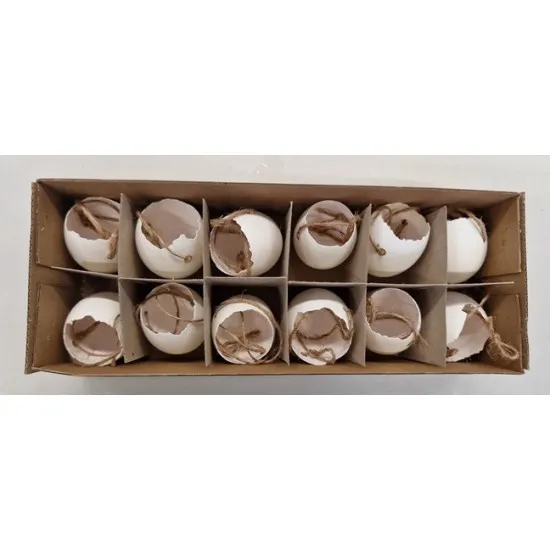 Chicken eggs white, open with rope 12pcs