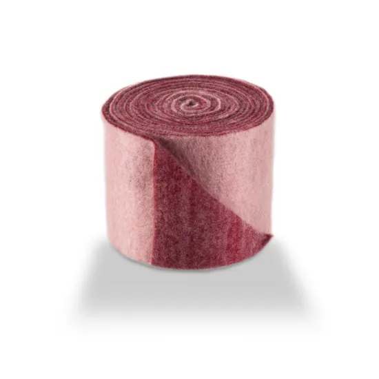 Laine feutre 7.5cm +/-5m 2 couleurs rose/rouge