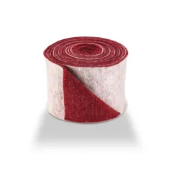 Wool felt 7.5cm +/-5m 2 colours white/red