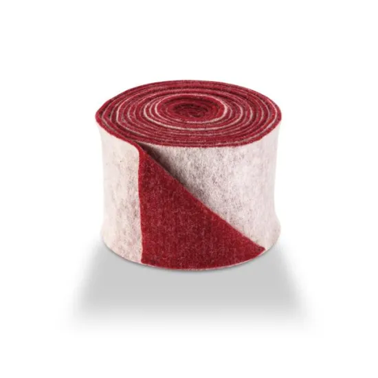 Wol vilt 7.5cm +/-5m 2 colours wit/rood