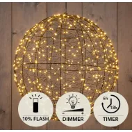 Boule metal d35cm 500led flash ip44 indoor/outdoor trafo timer+dimmer classic warm