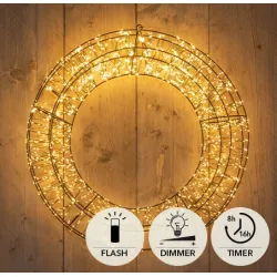 Couronne metal 58x12cm 1800led flash ip44 indoor/outdoor trafo timer+dimmer classic warm