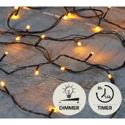Guirlande led (indoor & outdoor) 240l classic white ip44 timer 8/16h