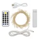 Lighting on batteries indoor/outdoor silver wire string 600l/600cm led warm white with powerbank (charge cable not included)