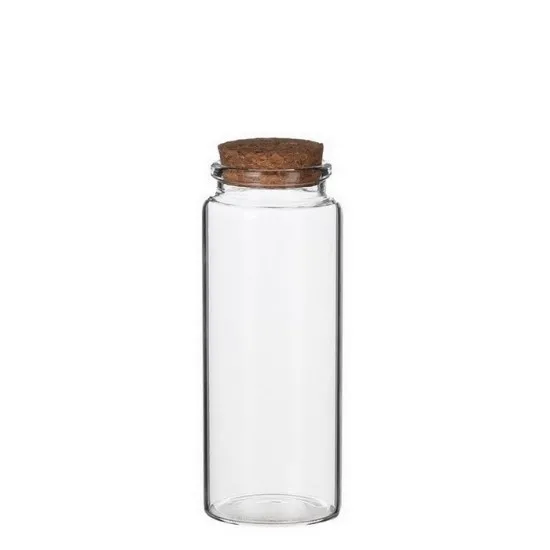Storage bottle clear  with cork h12.5 d4.5cm 12pcs