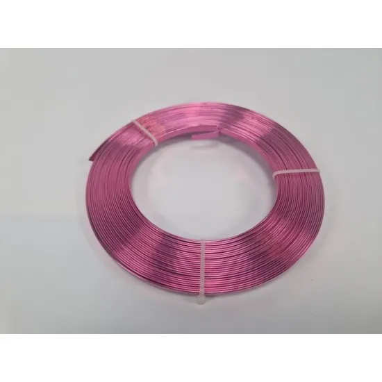 Aluminum wire flat 5mmx10mx1mm strong pink