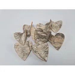 Coeurs d&#x27; ecorce de bouleau 10cm 10pcs