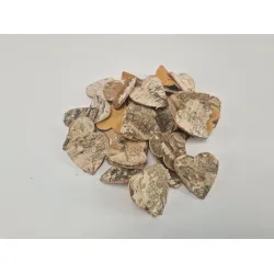 Coeurs d&#x27; ecorce de bouleau 5cm 40pcs