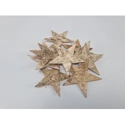 Etoiles ecorce de bouleau 10cm 10pcs