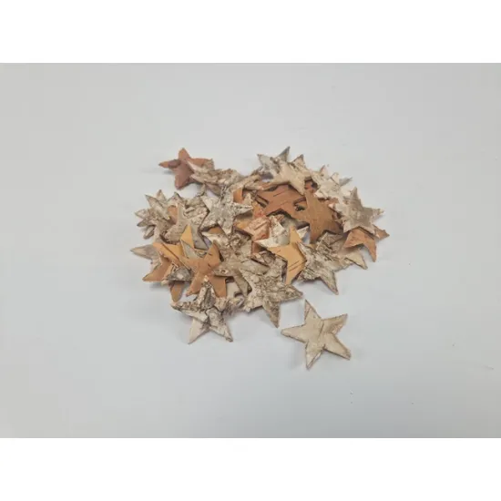 Etoiles ecorce de bouleau 3cm +/-50pcs