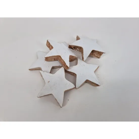 Cocosnoot sterren 7cm wit 5st