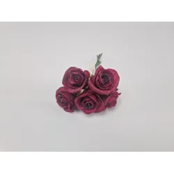 Foam rose (rose en mousse) kim bordeaux 6x5pcs